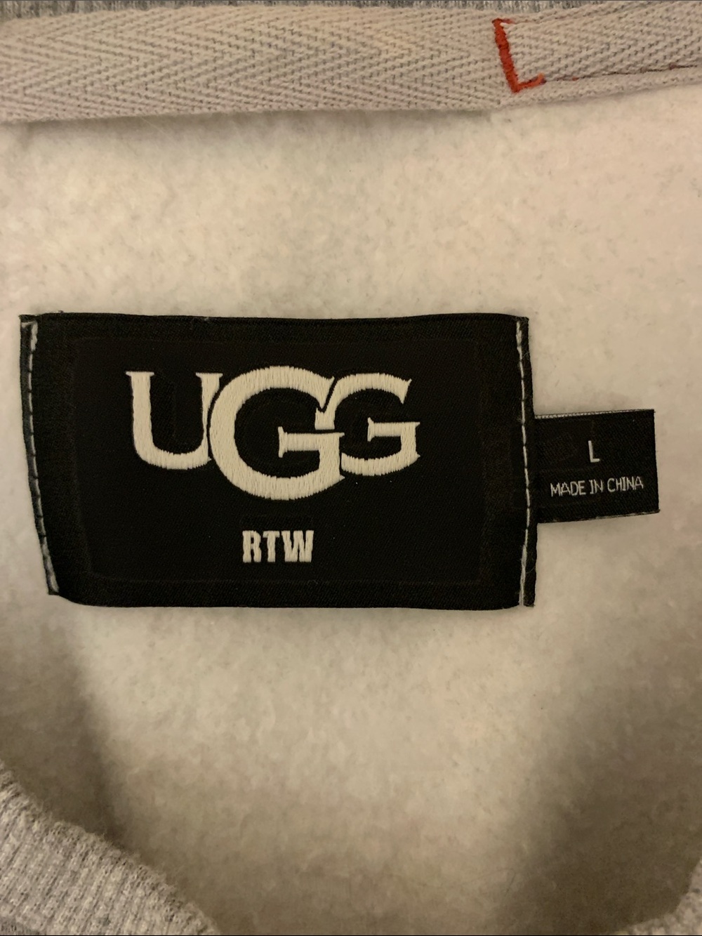 UGG Men's Light Heather Gray Crewneck Sweatshirt - Picture 2 of 6